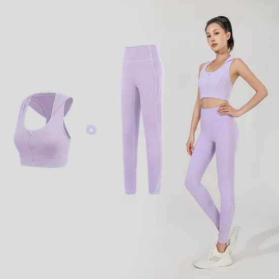 Gym Activewear Sport trägt Yoga-Set Damen-Leggings mit Kapuze Sport-Leggings 2-teiliges Yoga-Set