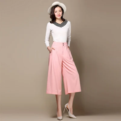 OEM-Lieferant für Damen-Sommerhosen mit lockerer, gerader, hoher Taille und weitem Bein