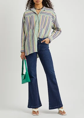 ODM Wholesales Fashion Densign Damen Boot Cut Jenas Lady Bell Bottom Dunkelblaue Jeans