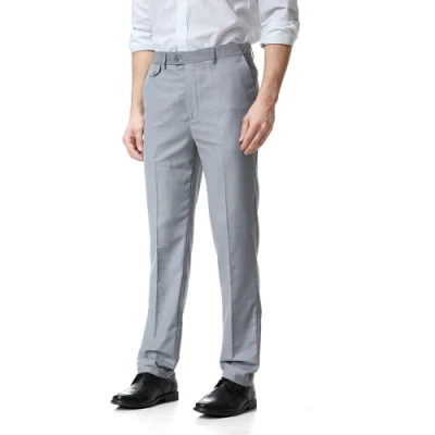 Herren-Freizeithose, einfarbig, verstellbare Taille, Business-Anzughose mit geradem Bein